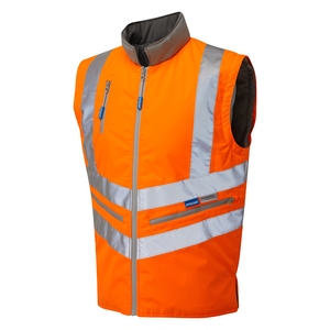 PULSAR PROTECT Rail Spec High Visibility Interactive Reversible Bodywarmer Orange
