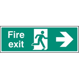 Fire Exit Right Rigid Plastic Sign 600x200MM