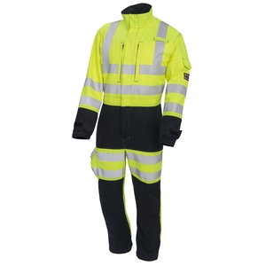 ProGarm High Visibility Flame Resistant Anti-Static Electric Arc Coverall - Yellow/Navy - Tall Leg