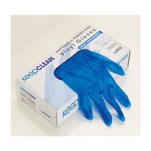KeepCLEAN Vinyl Powder-Free Disposable Gloves Blue (Box 100)