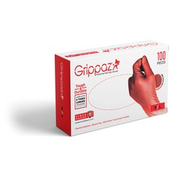 Grippaz Heavy Duty Red Nitrile Disposable Gloves (Box 100)
