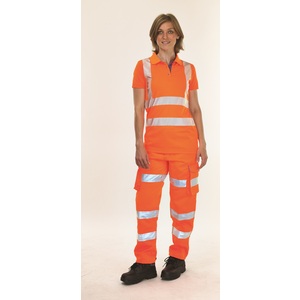 Leo Pennymoor Womens Rail High-Visibility Combat Trousers Long Leg Orange