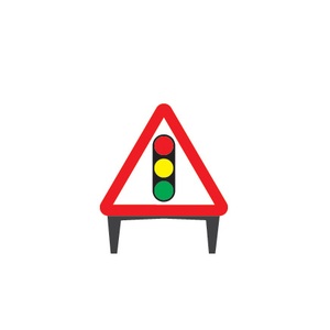 Q Sign Traffic Signals Ahead Sign