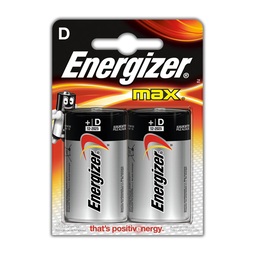 Energizer Max Battery Type D (Pack 2)