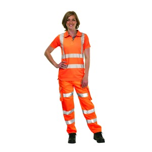 Leo Pennymoor Womens Rail High-Visibility Combat Trousers Reg Leg Orange