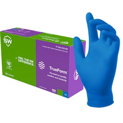 SW Trueform Biodegradable Nitrile Disposable Exam Gloves Blue (Box 100)