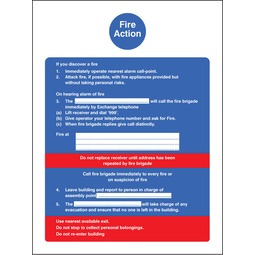 Fire Action Plan  - Rigid Plastic Sign
