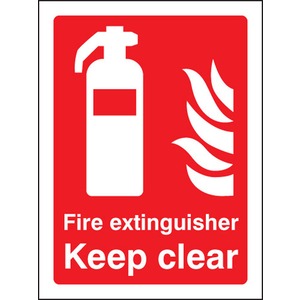 Fire Extinguisher Keep Clear Rigid Plastic Sign 300x400MM