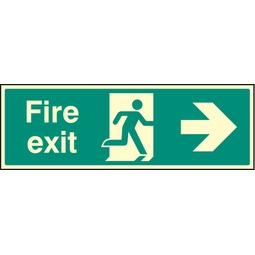 Fire Exit Right Photo Rigid Sign