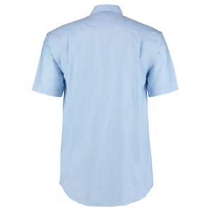 Kustom Kit Mens Short Sleeved Workwear Oxford Shirt Light Blue