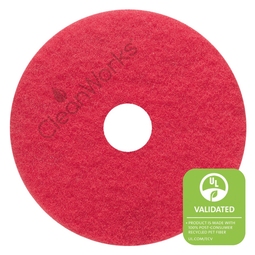 CleanWorks Buffing Floor Pad Red 17" (Pack 5)