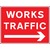 Works Traffic with Right Arrow Safety Sign