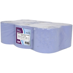 PRISTINE Standard Centrefeed Wiper Roll 2 Ply Blue 150M (Pack 6)