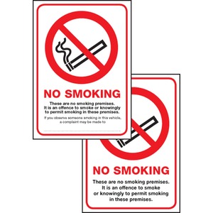 No Smoking - These are No Smoking Premises Double-Sided  - Self Adhesive Vinyl