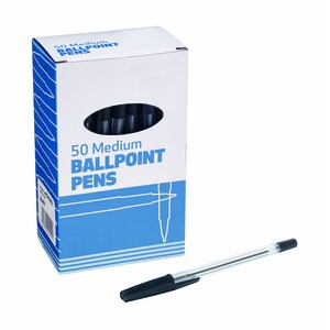 Medium Ballpoint Pen Black (Pack 50)