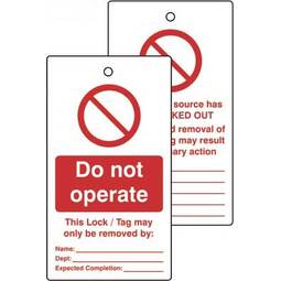 Lockout Tags Do Not Operate (Pack 10)