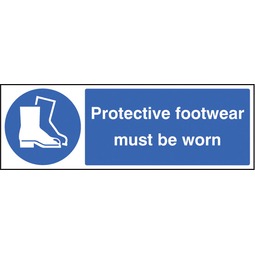 Protective Footwear Must Be Worn  - Rigid Plastic Sign