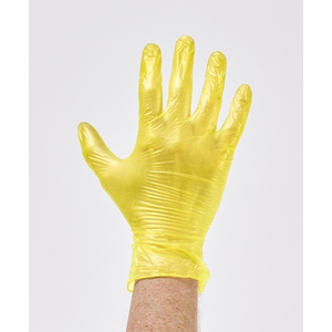KeepCLEAN Vinyl Powdered Disposable Gloves Yellow (Box 100)