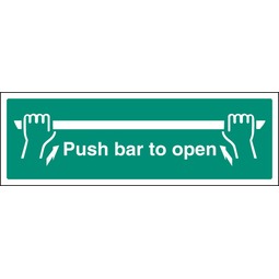 Push Bar to Open  - Rigid Plastic Sign