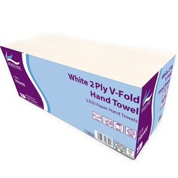 PRISTINE 2Ply V-Fold Hand Towel White (Case 4000)