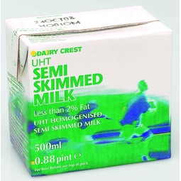 UHT Long Life Semi Skimmed Milk 500ML (Case 12)