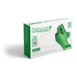 Grippaz Heavy Duty Nitrile Disposable Gloves Green (Box 100)
