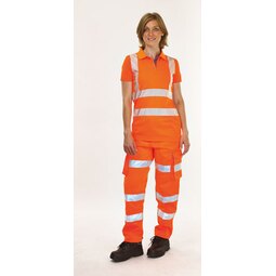 Leo Pennymoor Womens Rail High-Visibility Combat Trousers Short Leg Orange