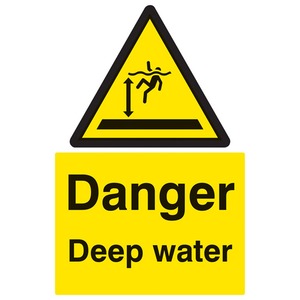 Danger Deep Water Rigid Plastic Sign