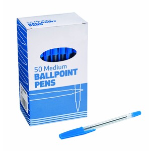 Medium Ballpoint Pen Blue (Pack 50)