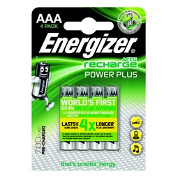Energizer Plus Power Rechargeable Battery Type AAA (Pack 4)
