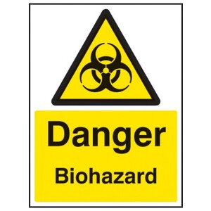Danger - Biohazard Safety Sign Self Adhesive Vinyl
