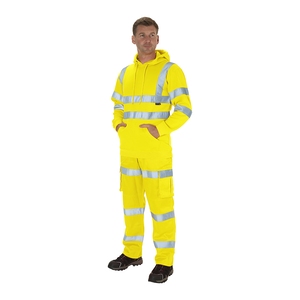 KeepSAFE High Visibility Three Band Cargo Trousers Tall Leg Yellow