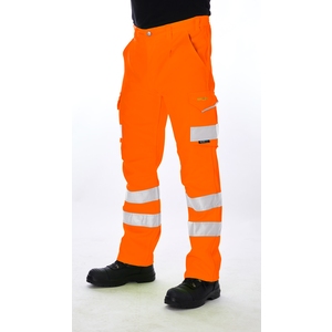 Leo Kingford EcoViz PCX High Visibility Cargo Trouser Regular Leg Orange