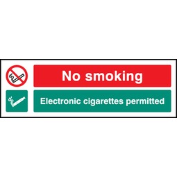 No Smoking - Electronic Cigarettes Permitted  - Rigid Plastic Sign