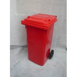 Plastic Bin Two-Wheeled Red 140 Litre