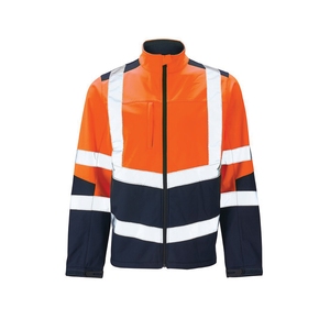 KeepSAFE High Visibility Two Tone Softshell Jacket Orange Navy
