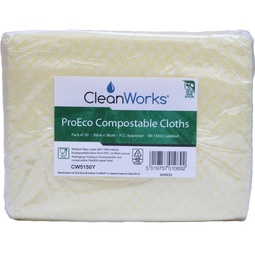 CleanWorks ProEco Compostable Cloths Yellow (Pack 50)