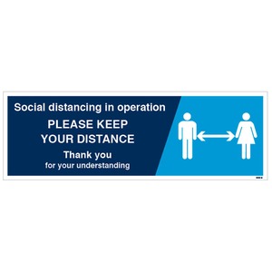 Social Distancing Policy in Operation Keep a Safe Distance Generic- Anti-Slip Floor Graphic 600x200MM