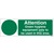 Attention Green Hygiene Equipment Only Colour Coded  - Self Adhesive Vinyl Sign