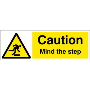 Caution Mind the Step  - Self Adhesive Vinyl Sign