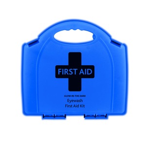 Eye Wash First Aid Kit in Glow-in-the-Dark Blue Aura