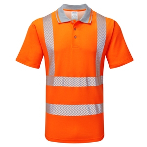 PULSAR LIFE Mens Sustainable Short Sleeved Polo Shirt Orange