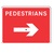 Dia 567.1 Pedestrians Reversible Arrow Sign Plate with Frame