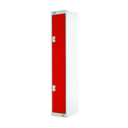 Locker 2 Door Grey, Red Door 1800 x 300 x 300mm
