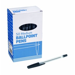 Medium Ballpoint Pen Black Pack 50