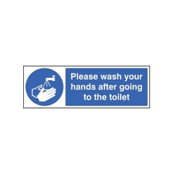 Please Wash Your Hands After Going to Toilet Safety Sign Rigid Plastic