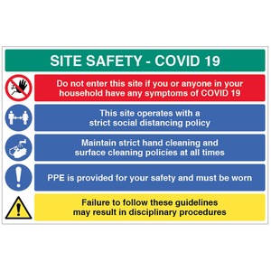 Covid-19 Site Safety Rigid Plastic Sign