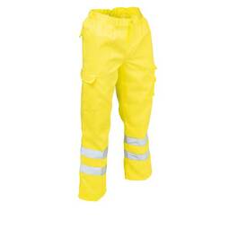 KeepSAFE High Visibility Polycotton Cargo Trouser Reg Leg Yellow