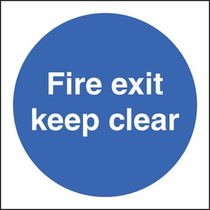 Fire Exit Keep Clear  - Rigid Plastic Sign 200 x 200MM