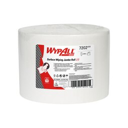 7202 Wypall L10 Extra Wipers Large Roll White 380M 1Ply